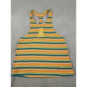Care Bears Striped Halter Tank Top Cotton Blend Fun Playful Nostalgic Multicolor